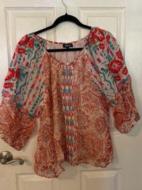Tolani Floral Boho Blouse
